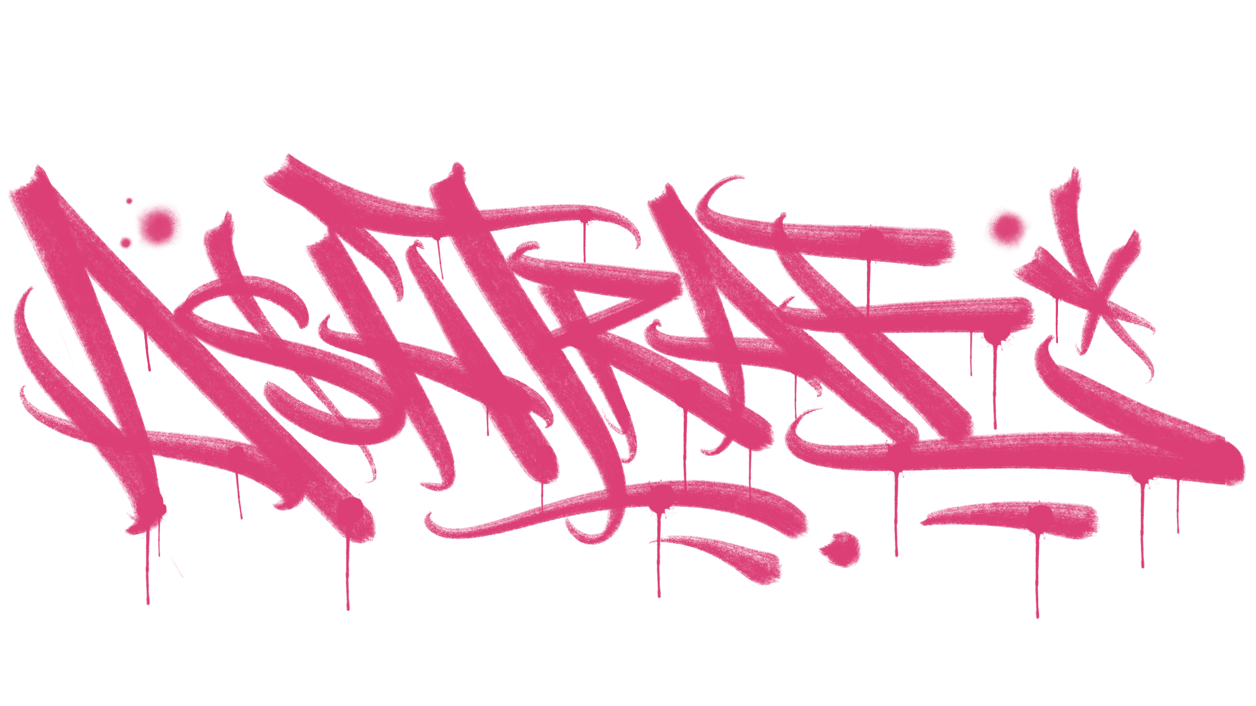 Pink graffiti text saying ASHTRAE on black background.
