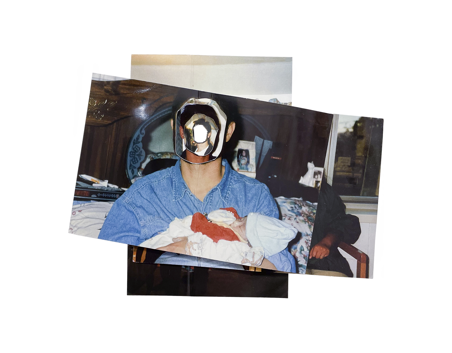   Family Portrait 1998  2025 Pharmacy prints, Polaroid, ink, and tape Dimensions variable 