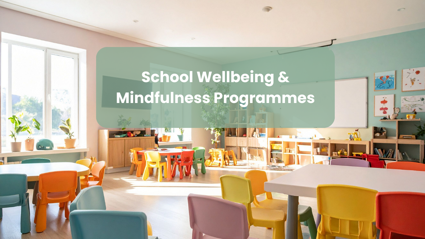 Bright early years classroom with colourful chairs, natural light, and plants, representing a calm and welcoming learning environment.
