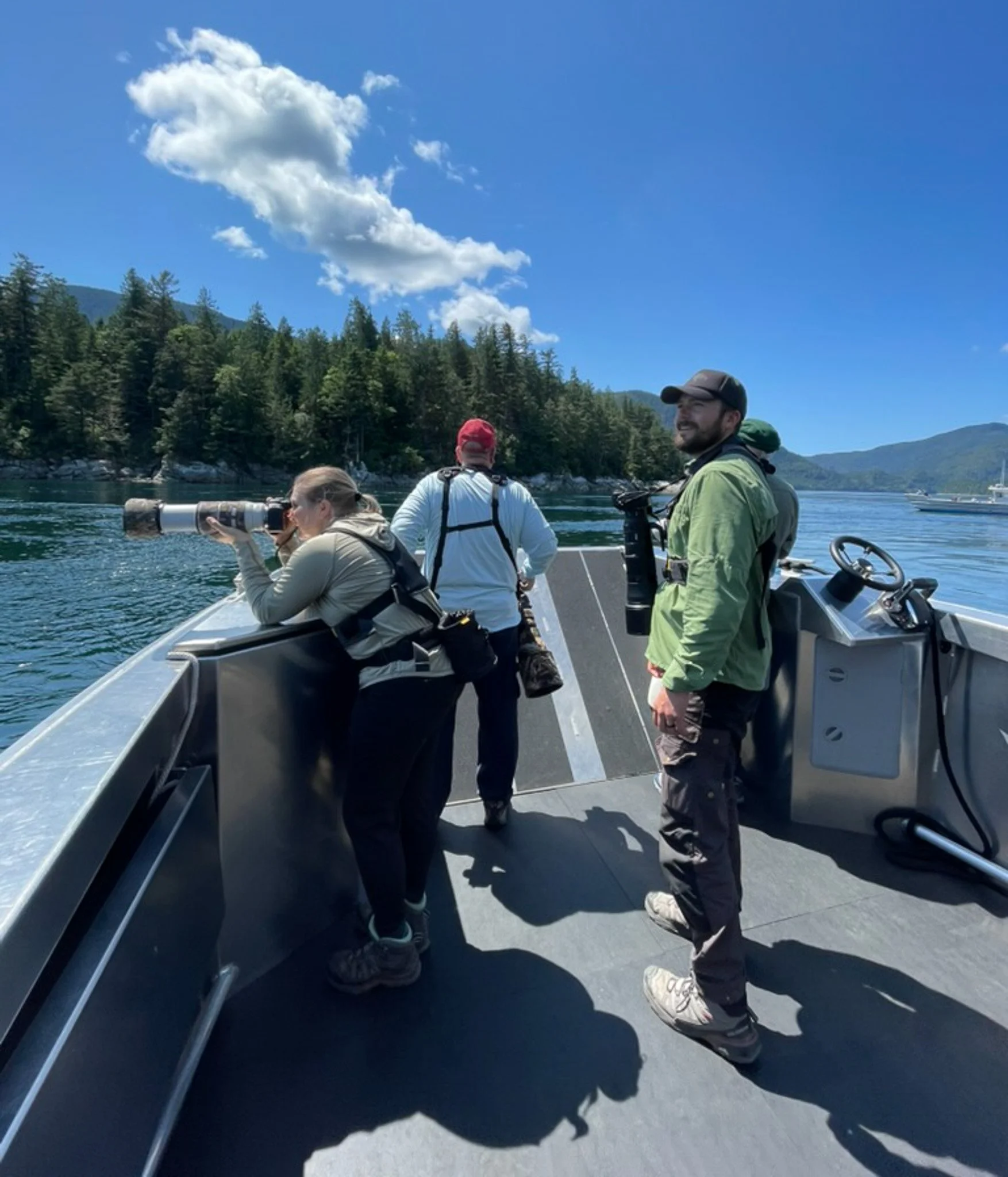Shooting from the boat at Trav in the Bush's bald eagle workshop.