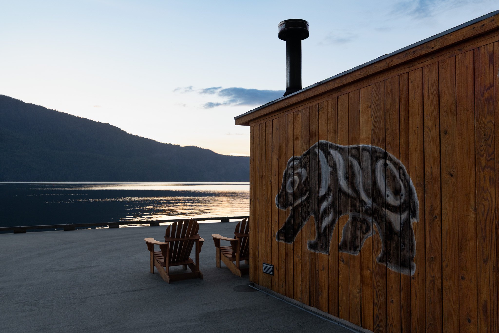 Sauna at Klahoose Wilderness Resort.