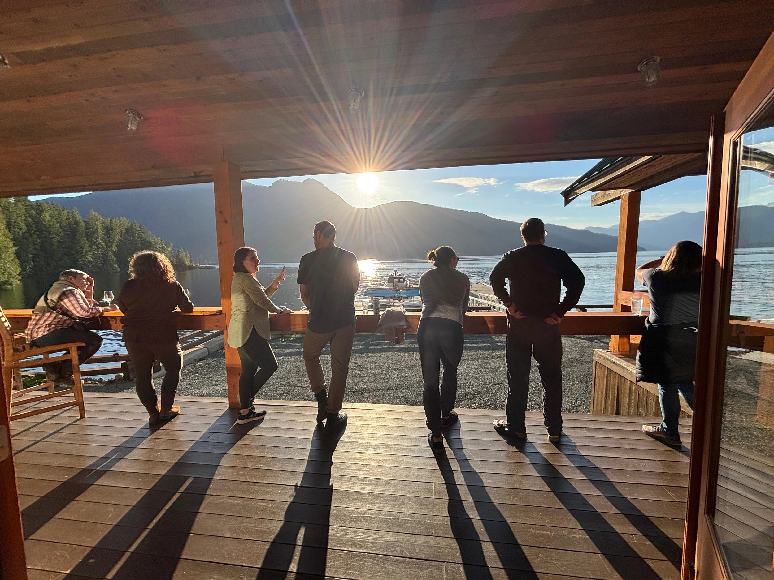 Klahoose Wilderness Resort deck.