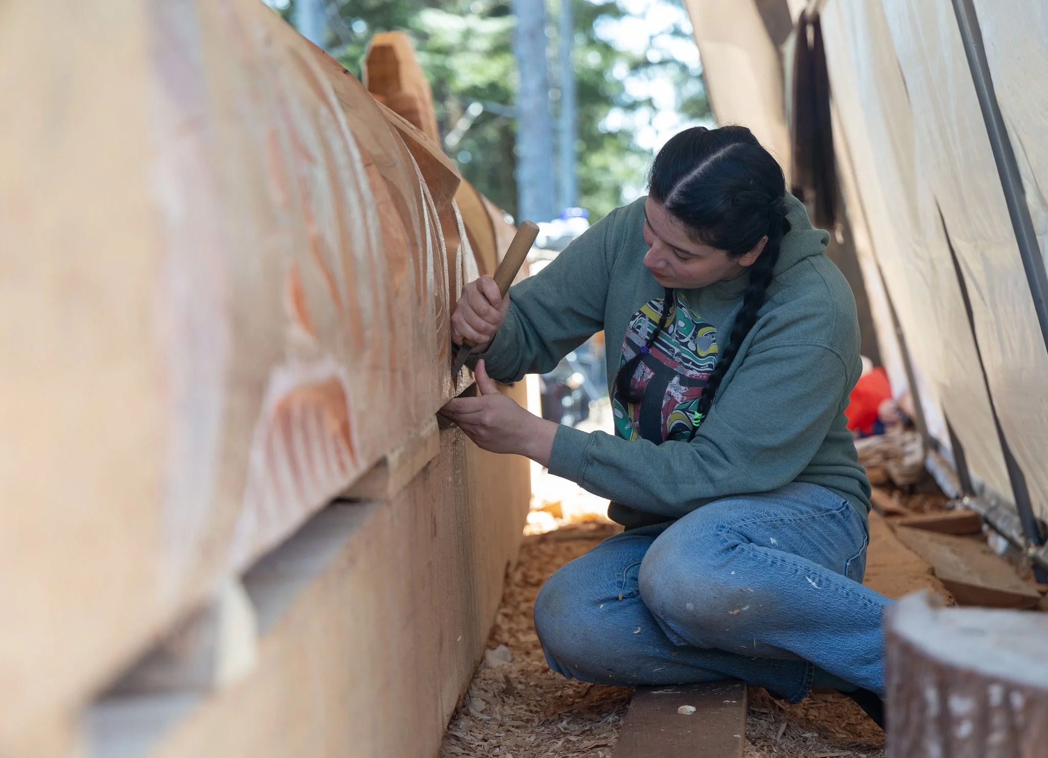 Totem Design House carving.