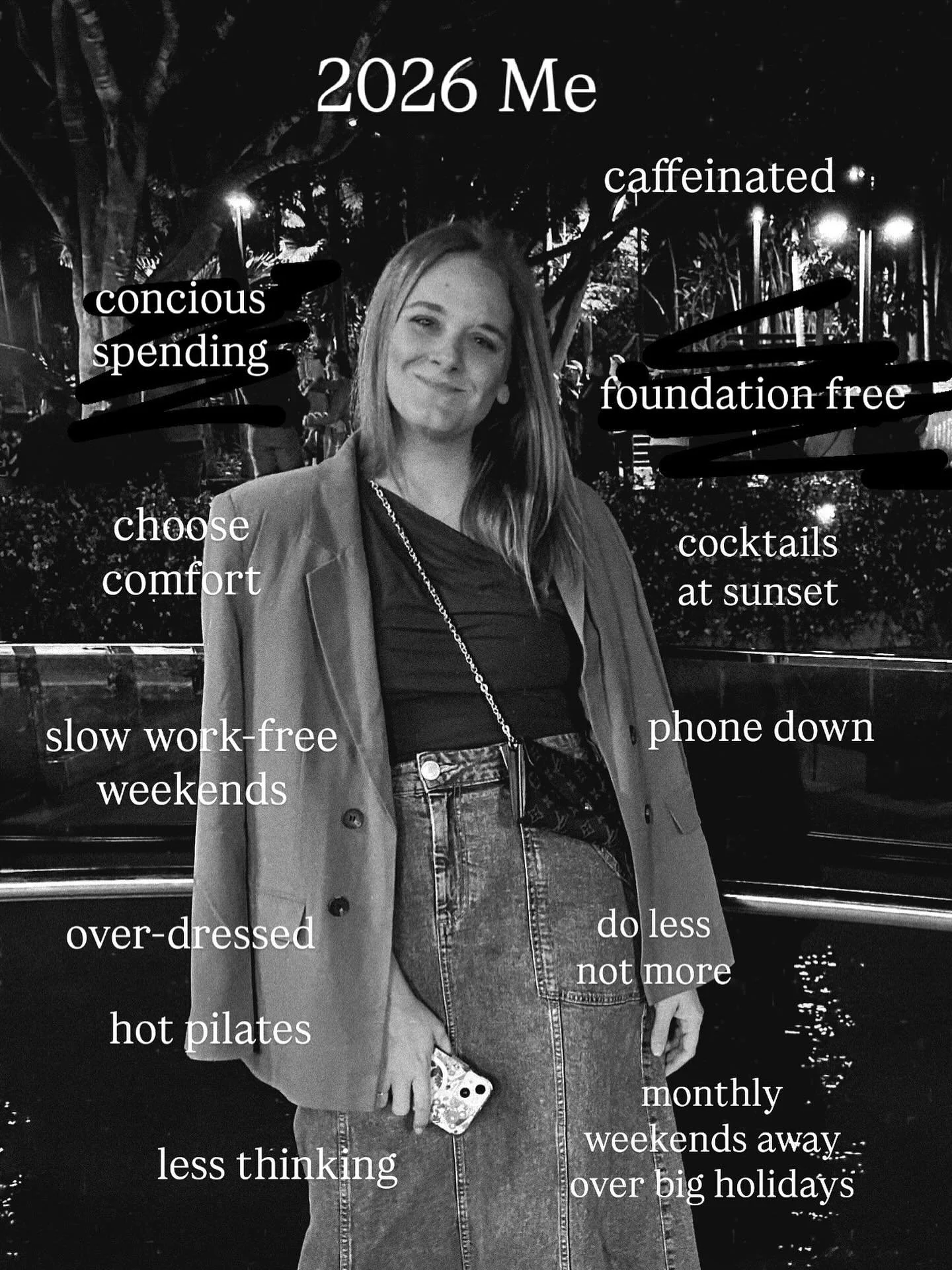 2026. Phones Down. Cocktails at Sunset. Doing Less. Caffeinated. Weekends Away. 

Now your turn? 👇👇