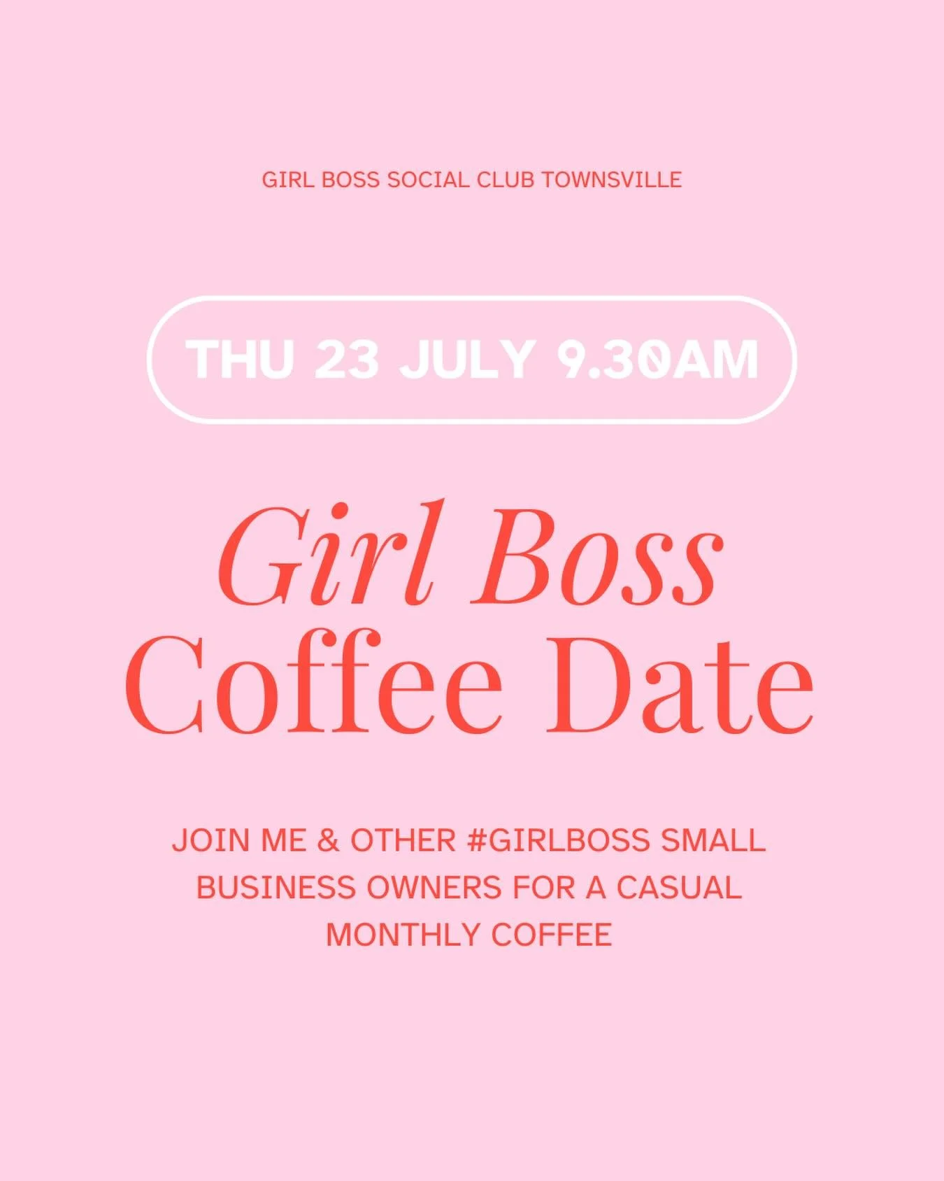 Come along to our monthly Founders Coffee Circle ☕️

WHERE. @heydays_flinders 

Come grab a coffee, whether it&rsquo;s for 10 minutes or an hour, chat with like minded local business women &amp; enjoy some time for yourself. This is a free, untickete