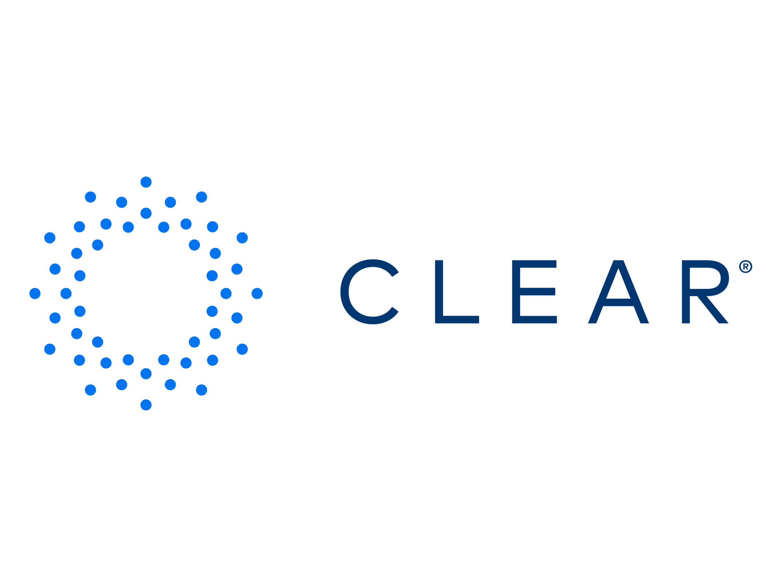 Logo for COVID-19 testing company 'Everlywell CLEAR' with a circular design made of blue dots to the left and the words 'COVID-19 Test' and 'Everlywell' above the word 'CLEAR' on a black background.