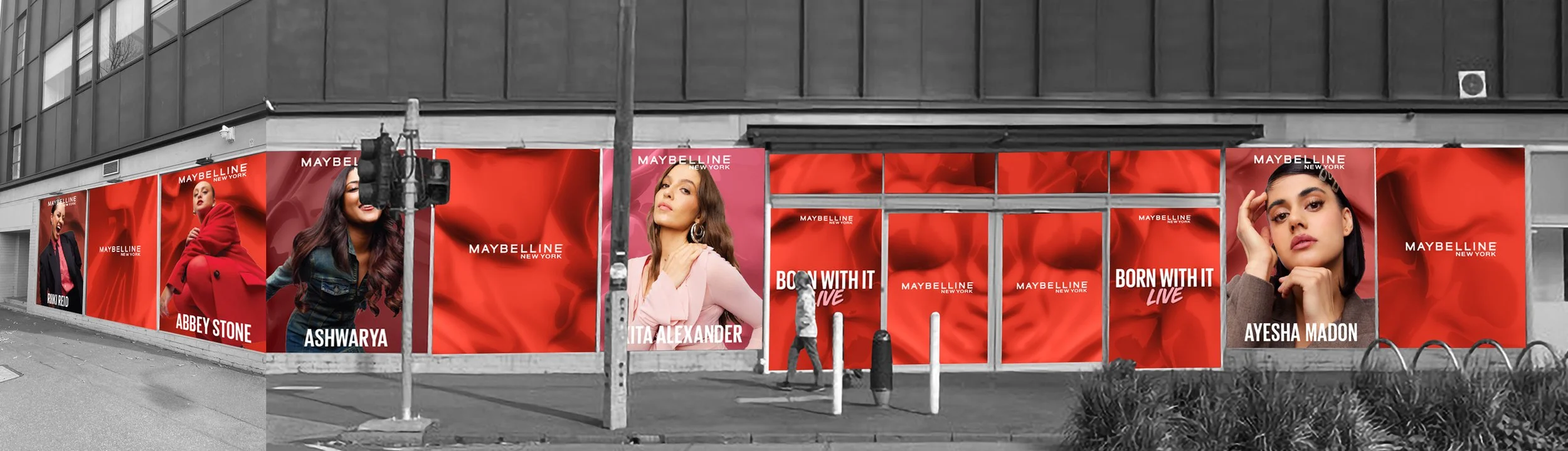 Maybelline 'Born with it' event signage