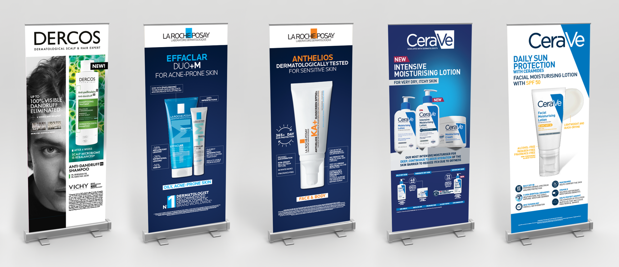 Pull up banner designs - various brands