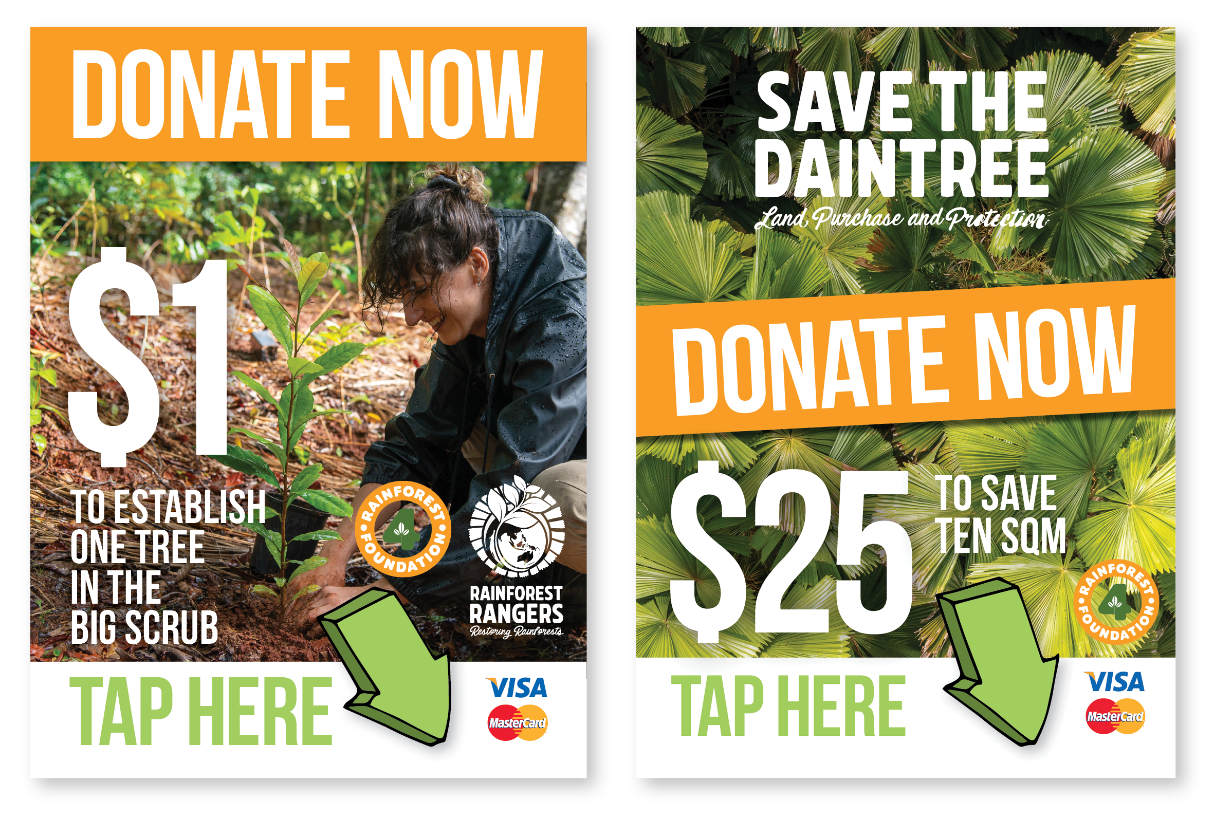 Rainforest Rangers Donation Tap Point Signage design