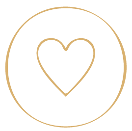 Herzsymbol innerhalb eines Kreises auf schwarzem Hintergrund