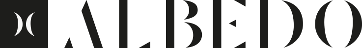 Black background with the white text 'ALBEDO' in large capital letters.