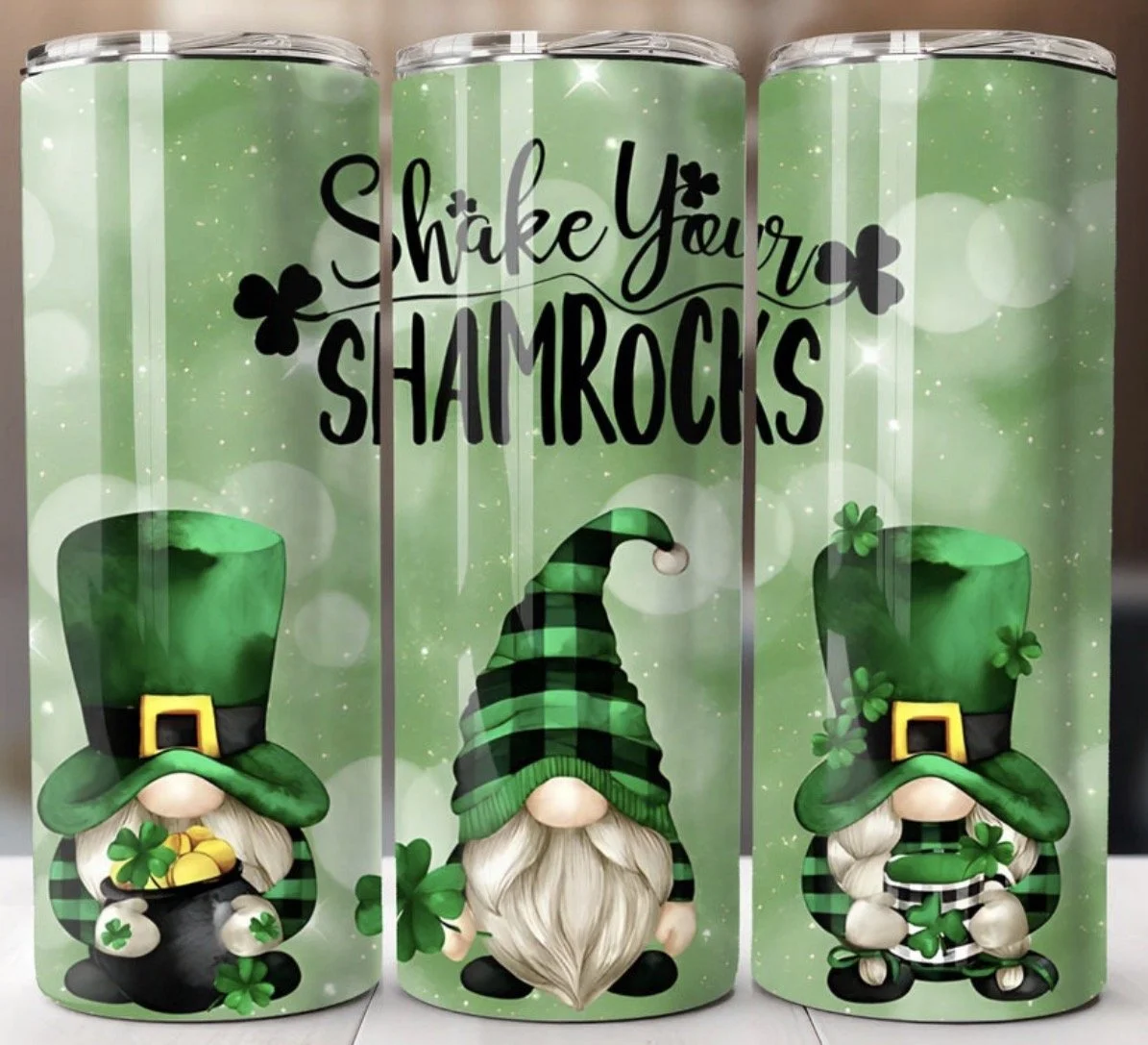 Gnome Shamrocks- Tumbler