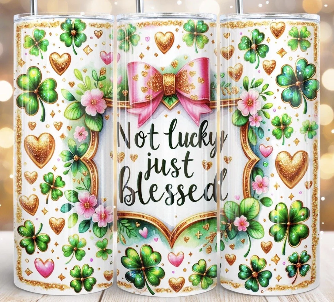 Just Blessed with bow- Tumbler