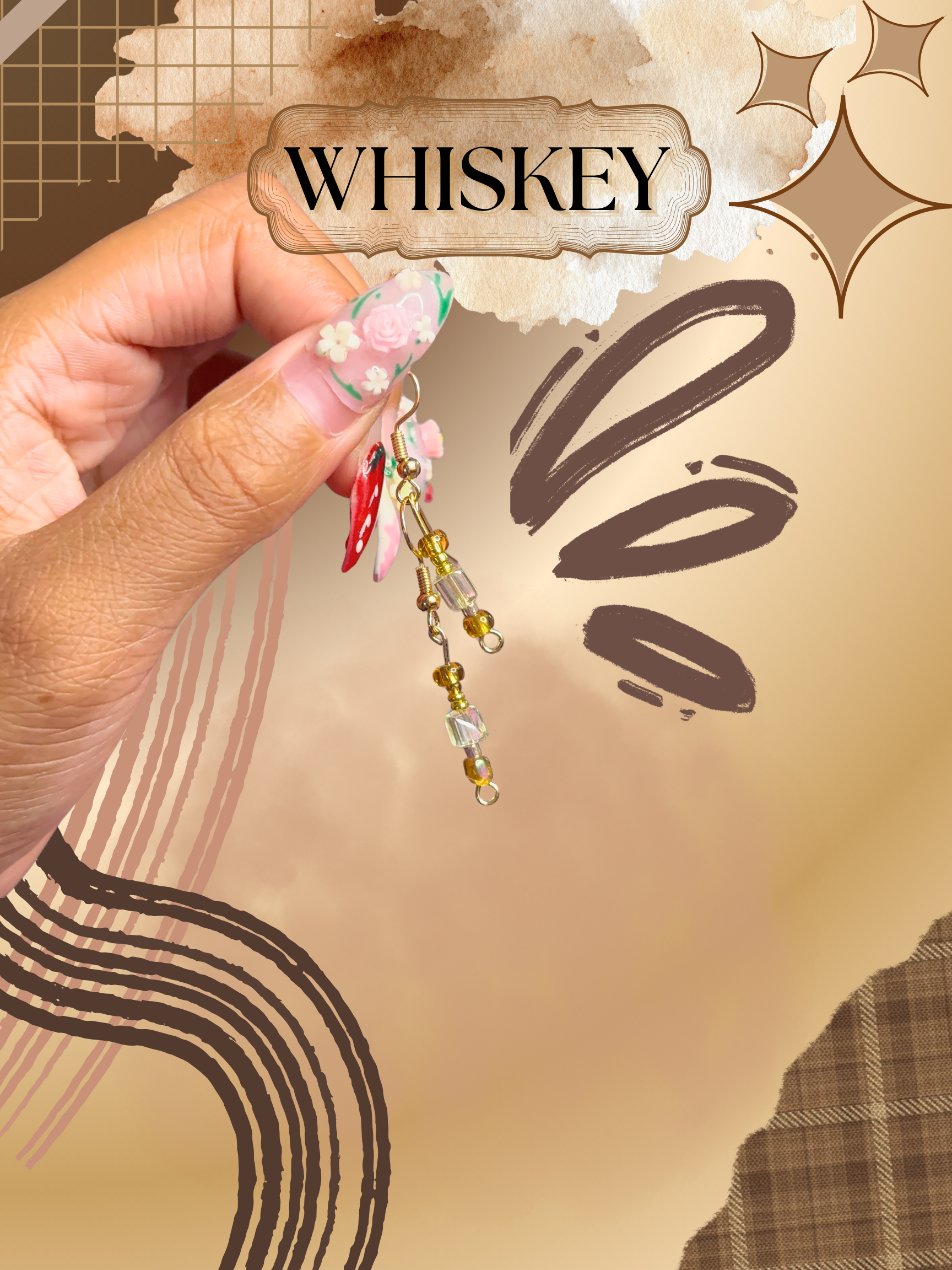 Whisky- Dangle Earrings