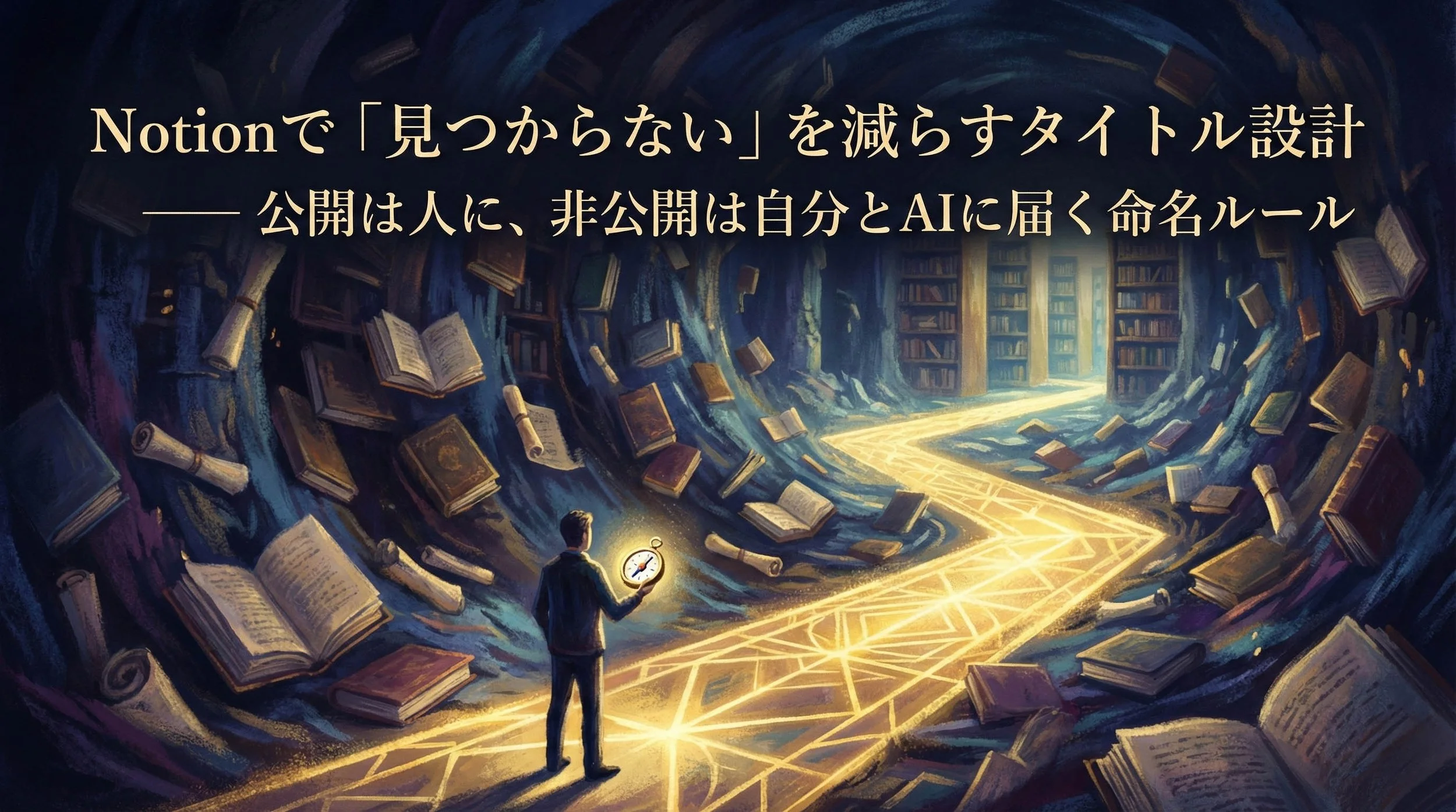 Notionで「見つからない」を減らすタイトル設計のアイコン