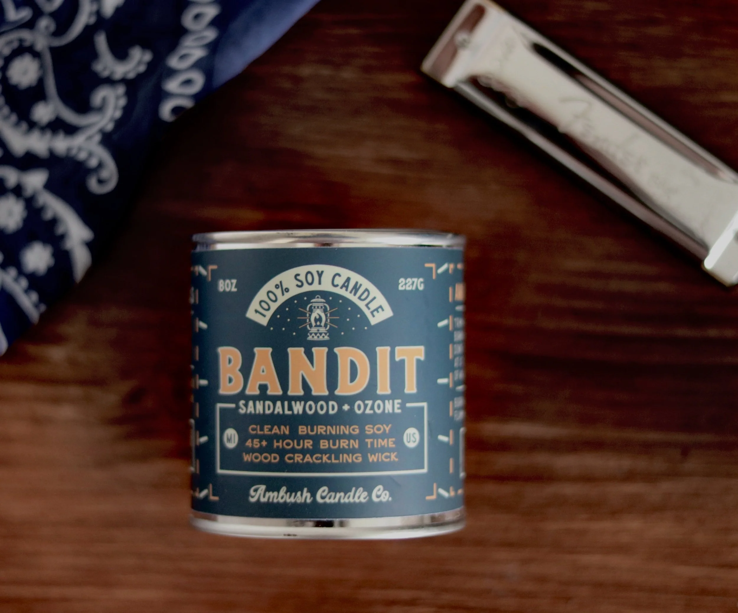 Bandit | Sandalwood + Ozone 8oz Soy Candle