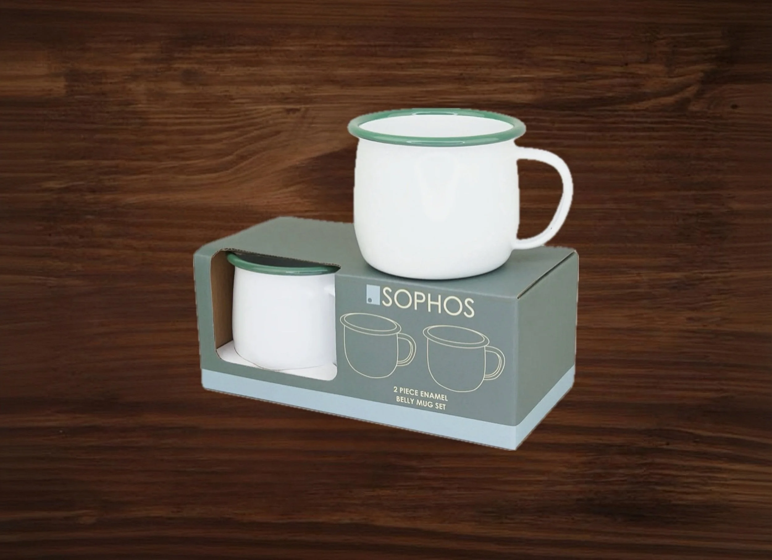 Twin Pack Enamel 400ml Mugs