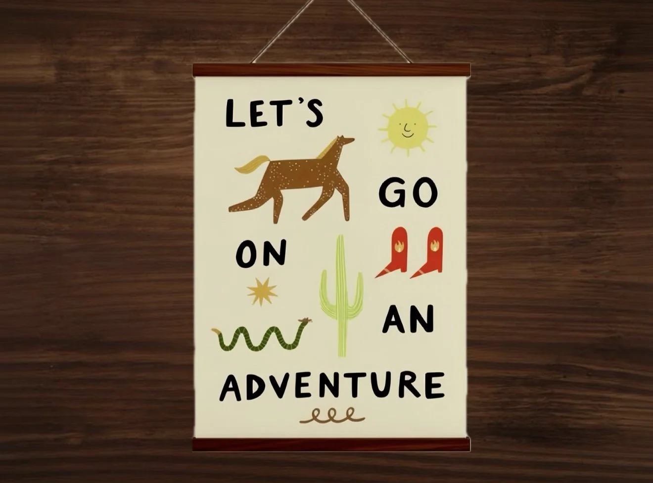 Let’s Go On An Adventure Cowboy A3 Print