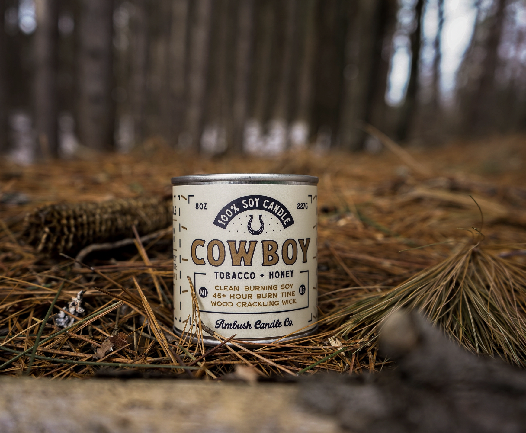 Cowboy | Tobacco + Honey 8oz Soy Candle