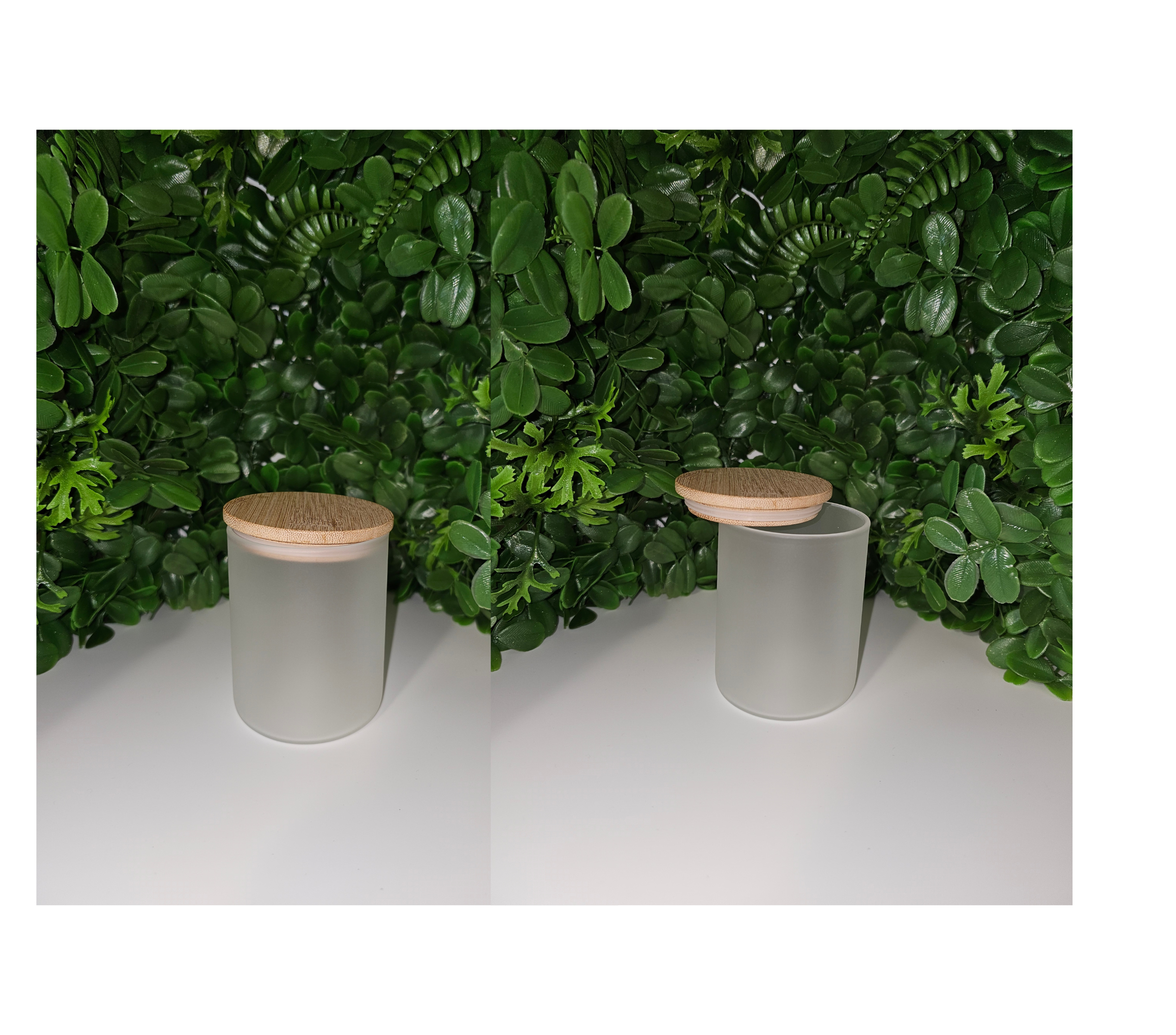 Custom Glass Candle Jar with Bamboo Lid