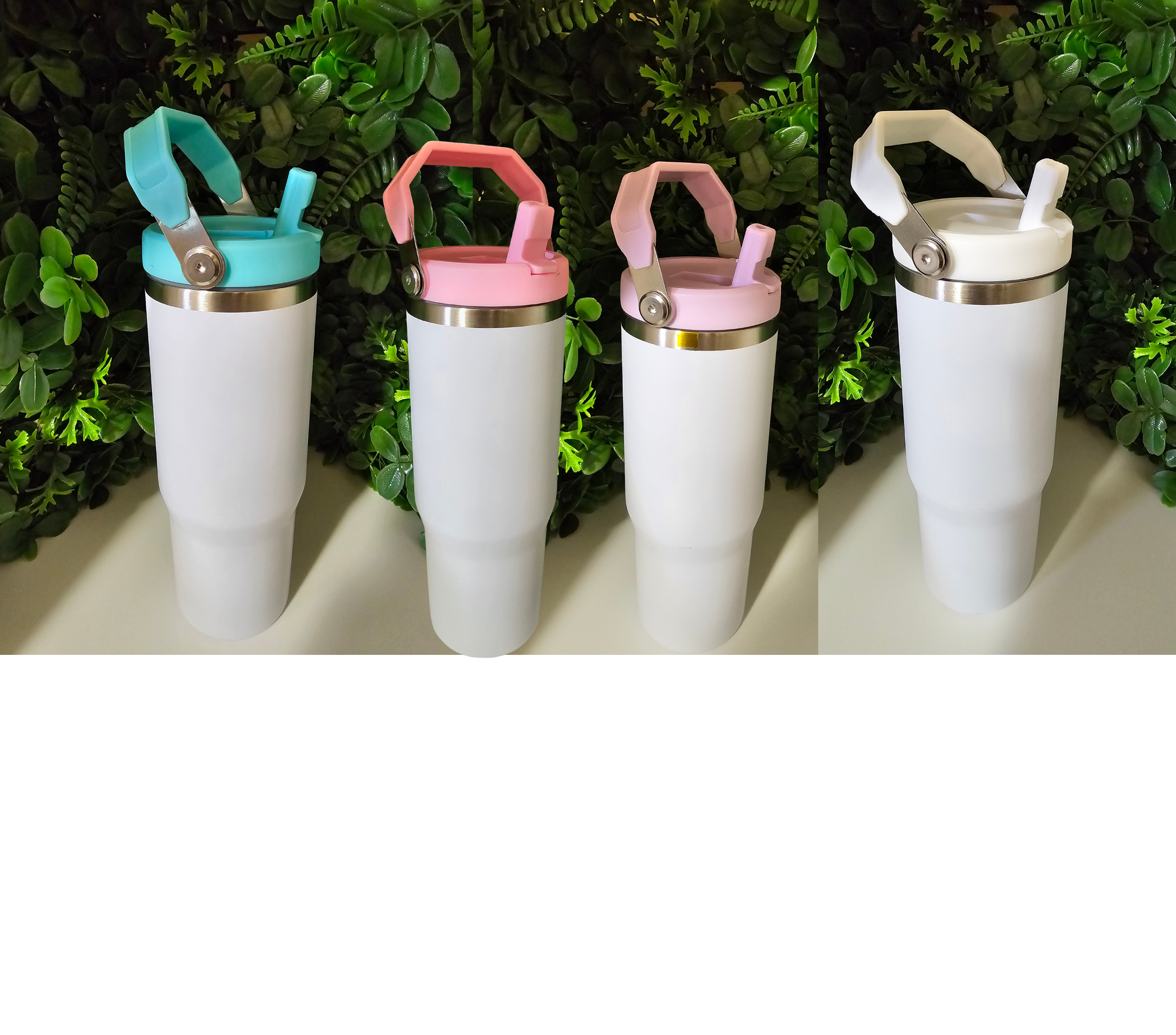 Insulated 30 oz Drink Bottle with Folding Straw