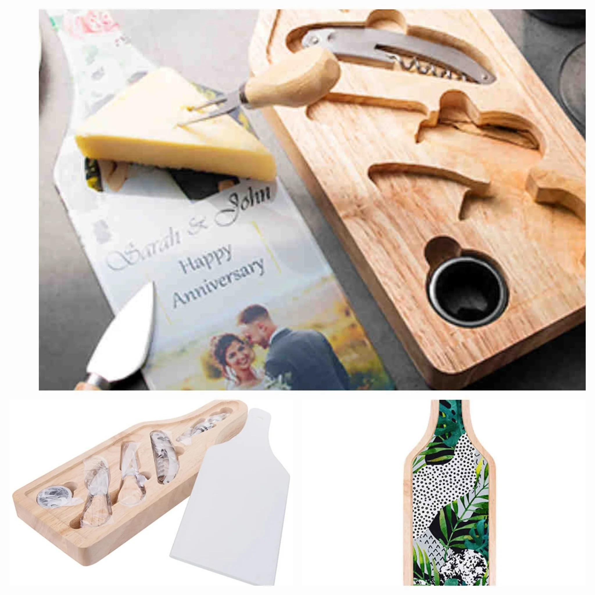 Wine-Shaped Cheeseboard Set with Tools