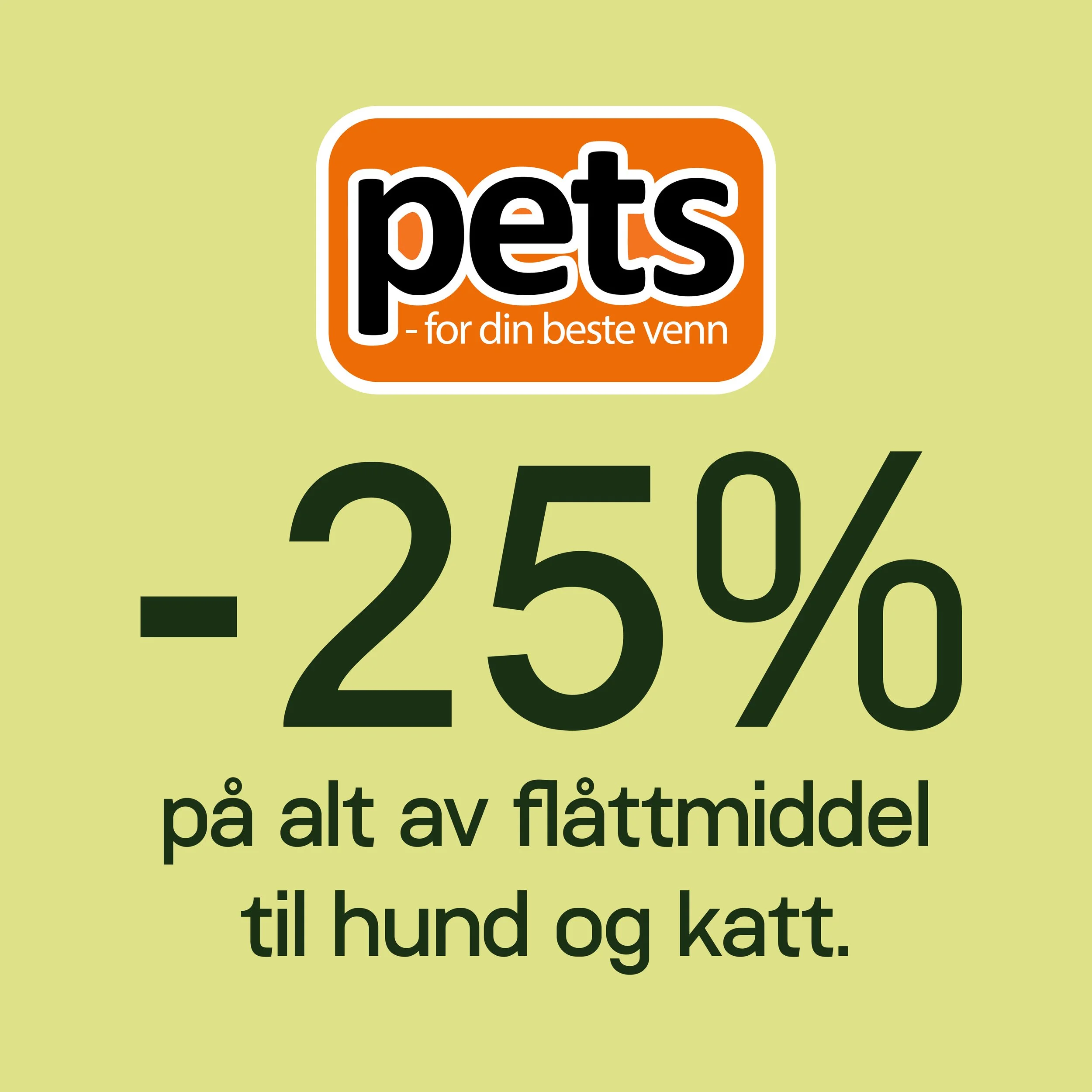 -25% på alt av flåttmiddel til hund og katt