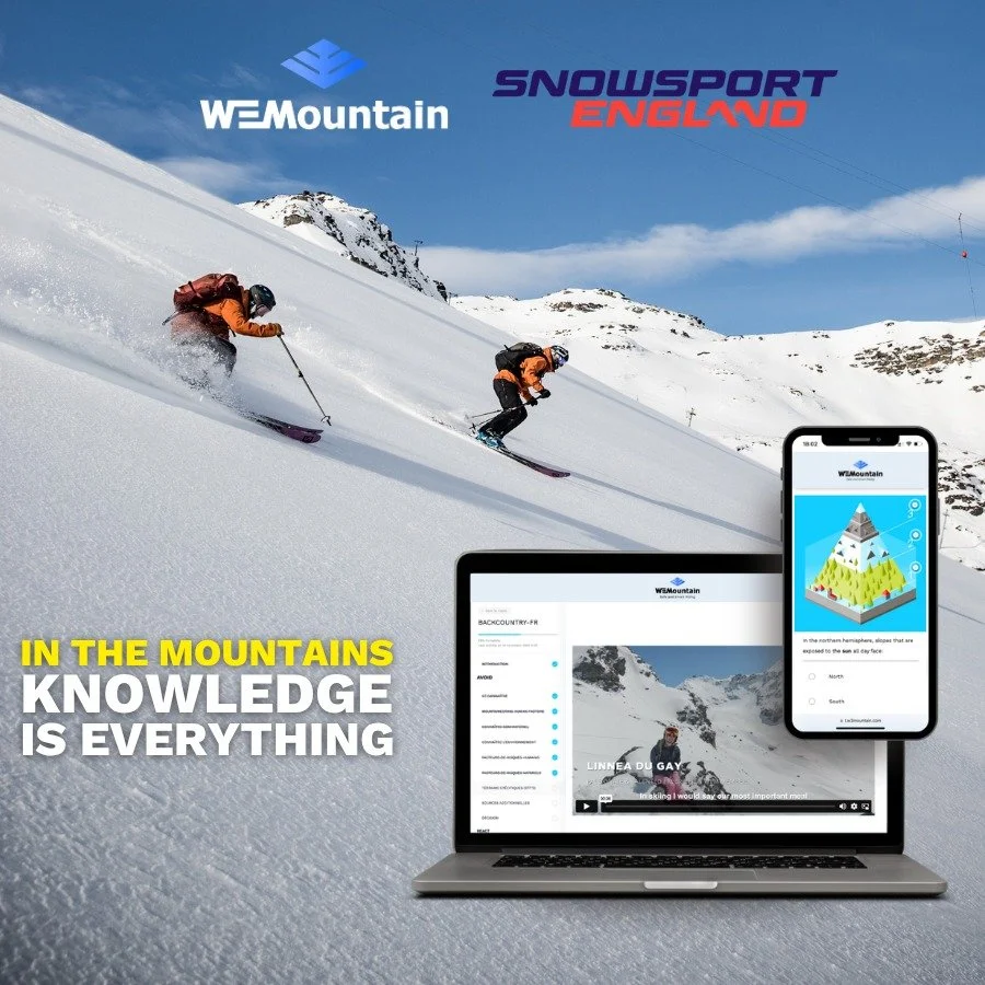 🗻 New member reward: WEMountain x Snowsport England

We&rsquo;re excited to announce our new collaboration with WEMountain, giving Snowsport England members exclusive access to a discount on their online mountain safety courses.

Did you know that i