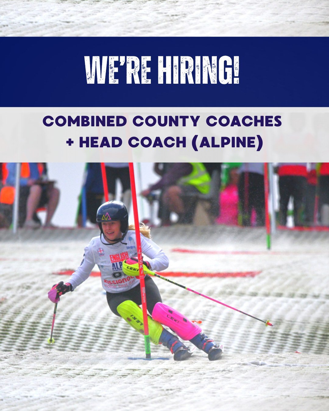 We are hiring! 📣

Following on from our National Coach recruitment, Snowsport England are seeking Combined Counties Coaches to join our team ⛷

The Combined Counties Coaches will assist the delivery of Snowsport England's Alpine Pathway, starting wi