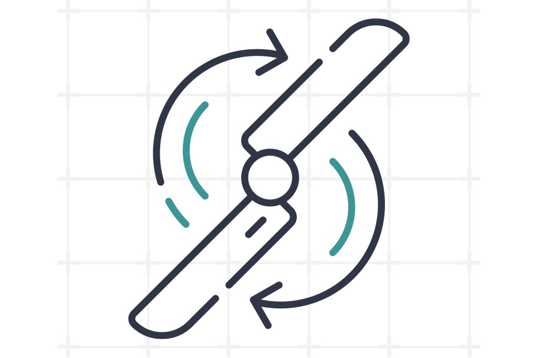 grafisches icon eines zweiblättrigen rotors