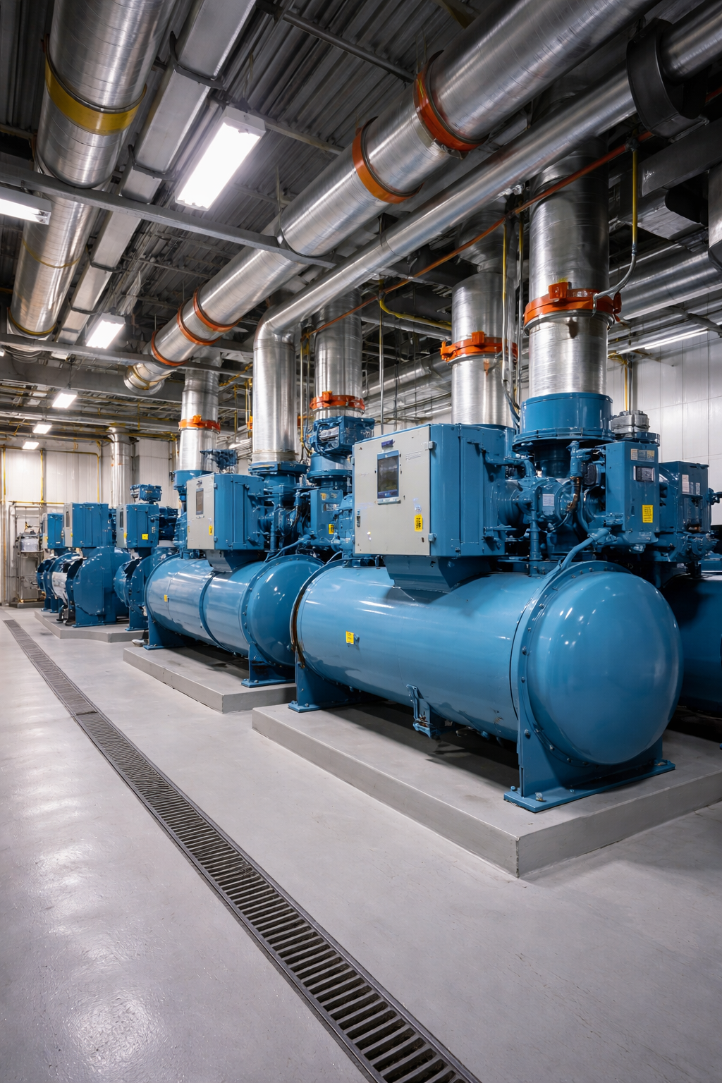 Commercial chiller plant used in building energy systems assessed during BCA Periodic Energy Audit in Singapore