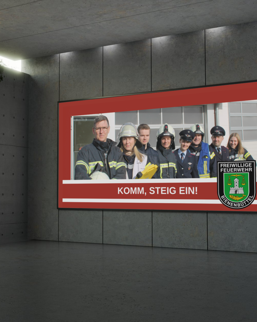 Neumitglieder-Kampagne Feuerwehr Bienenbüttel | Bauzaunbanner