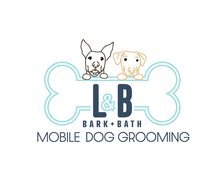 Logo for L & B Bark + Bath Mobile Dog Grooming.