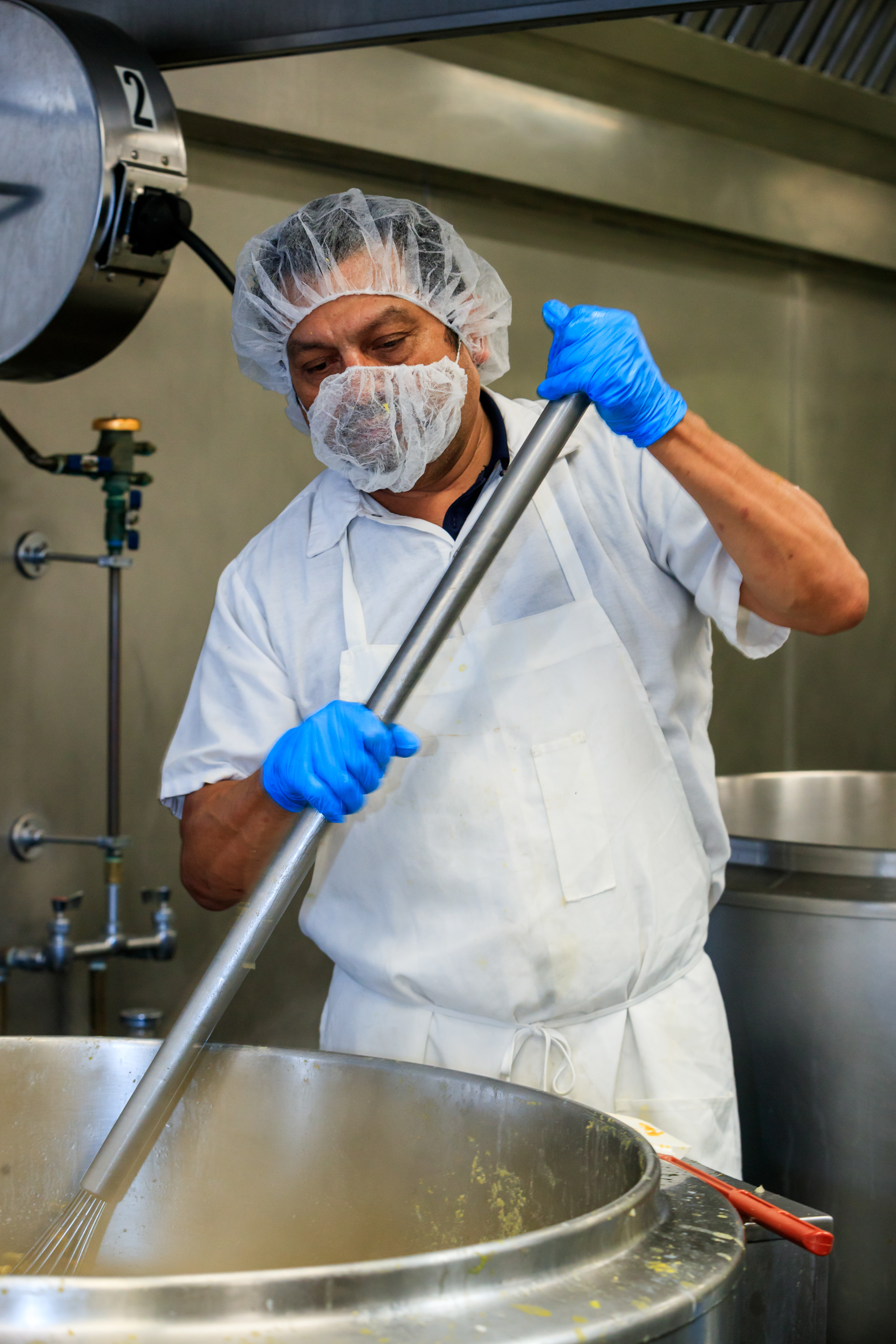 Stirring a big pot