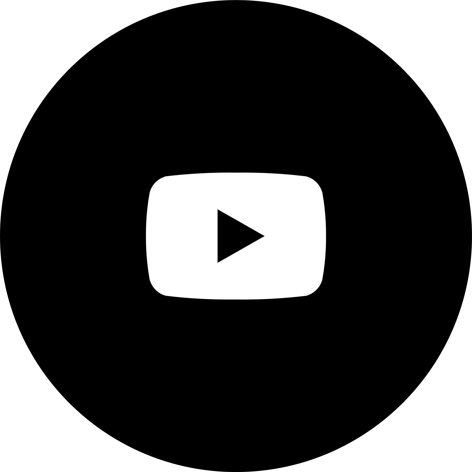 Logo de YouTube en negro y blanco con símbolo de reproducción en el centro.