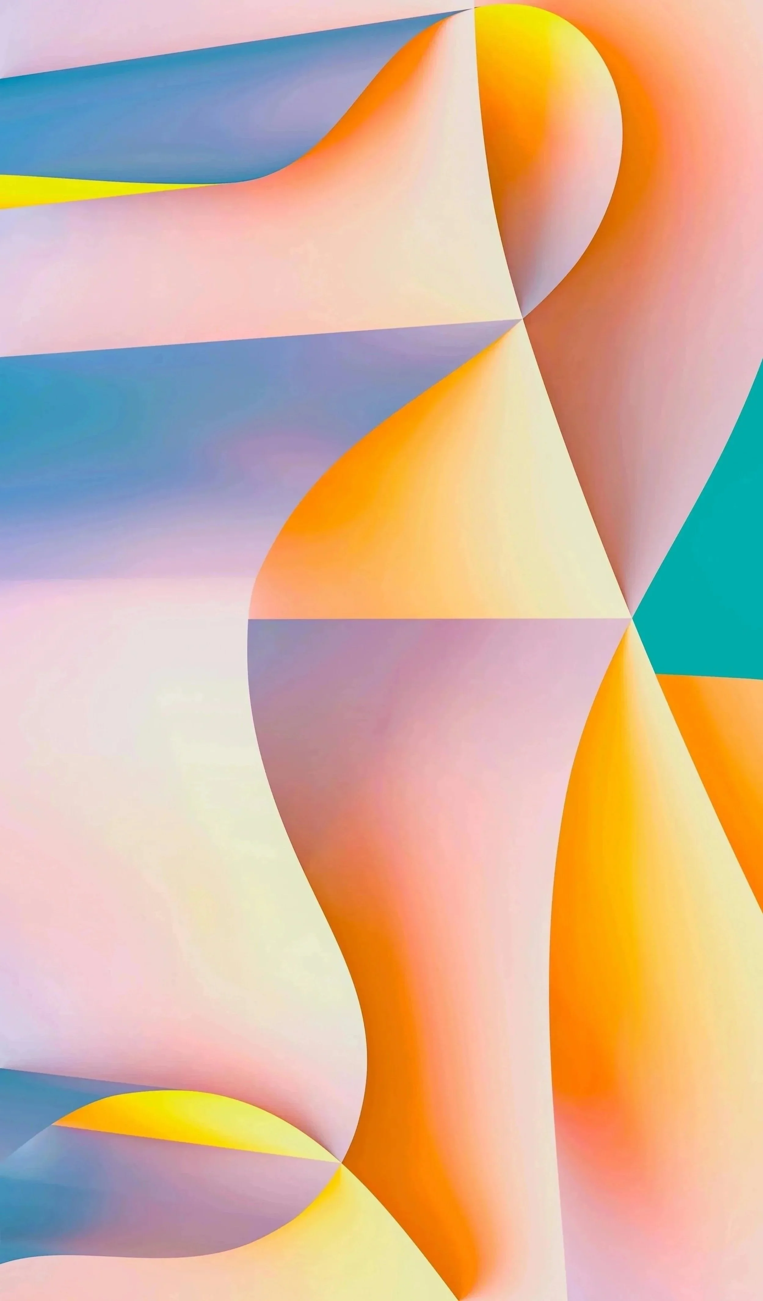 Abstract geometric artwork representing soul, mind, vitality, body, and sphere of influence – the interrelated layers of human presence.