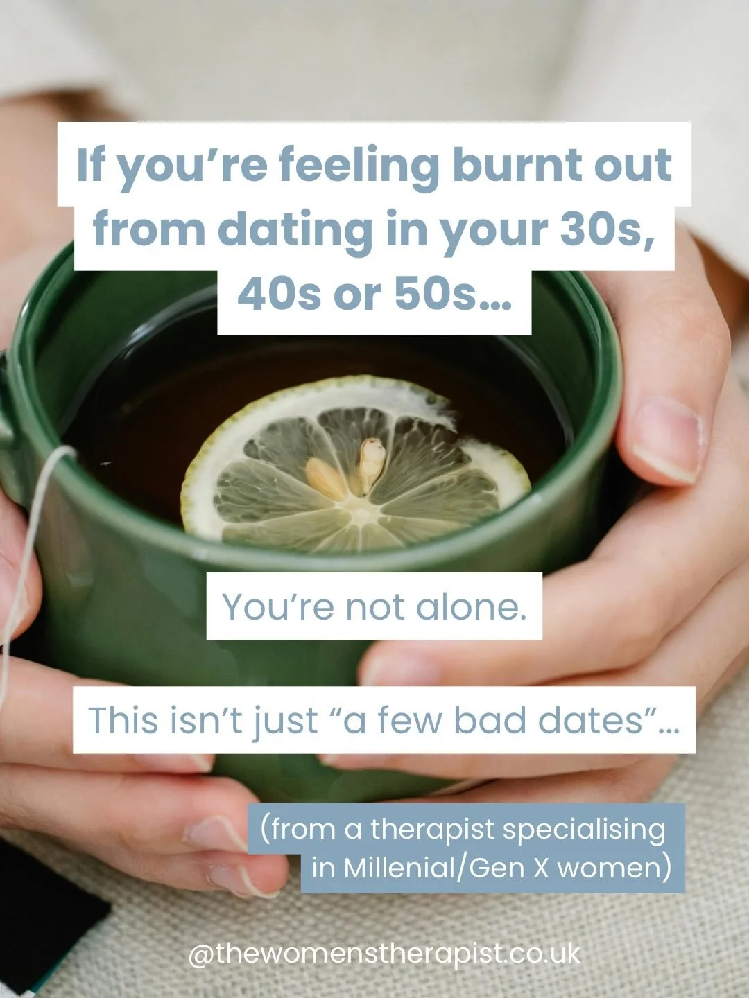 If you&rsquo;re feeling burnt out from dating in your 30s, 40s or 50s, you&rsquo;re not alone. We can tell ourselves, it&rsquo;s just a few bad dates&hellip;but rejection hits harder when it&rsquo;s repeated. 

We can start thinking, &lsquo;what did 