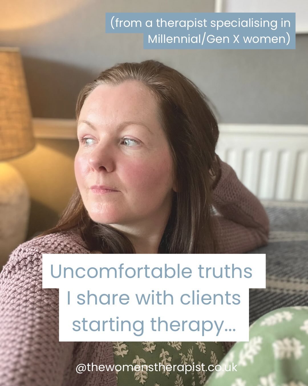 Here are some uncomfortable truths about therapy&hellip;

➡️ therapy isn&rsquo;t going to fix you (because you&rsquo;re not broken - the aim isn&rsquo;t to get to a place where you&rsquo;ll never be triggered, feel things or have been through things,