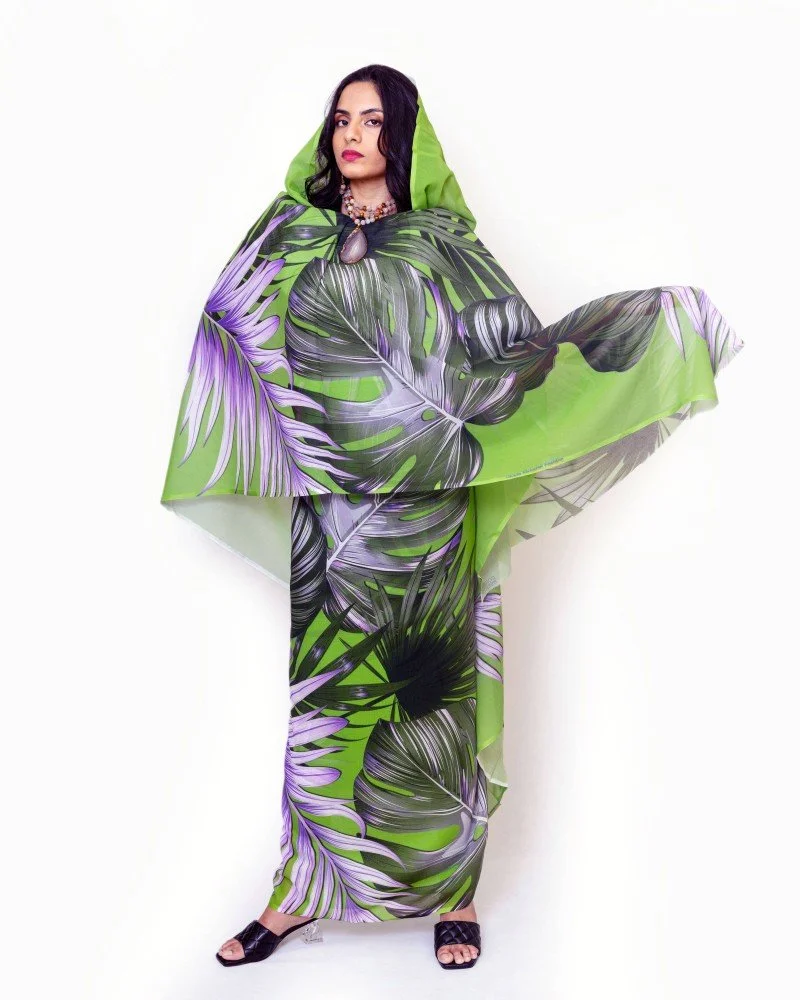 Green Botanical Sudanese Thobe/ ثوب سوداني نباتي أخضر