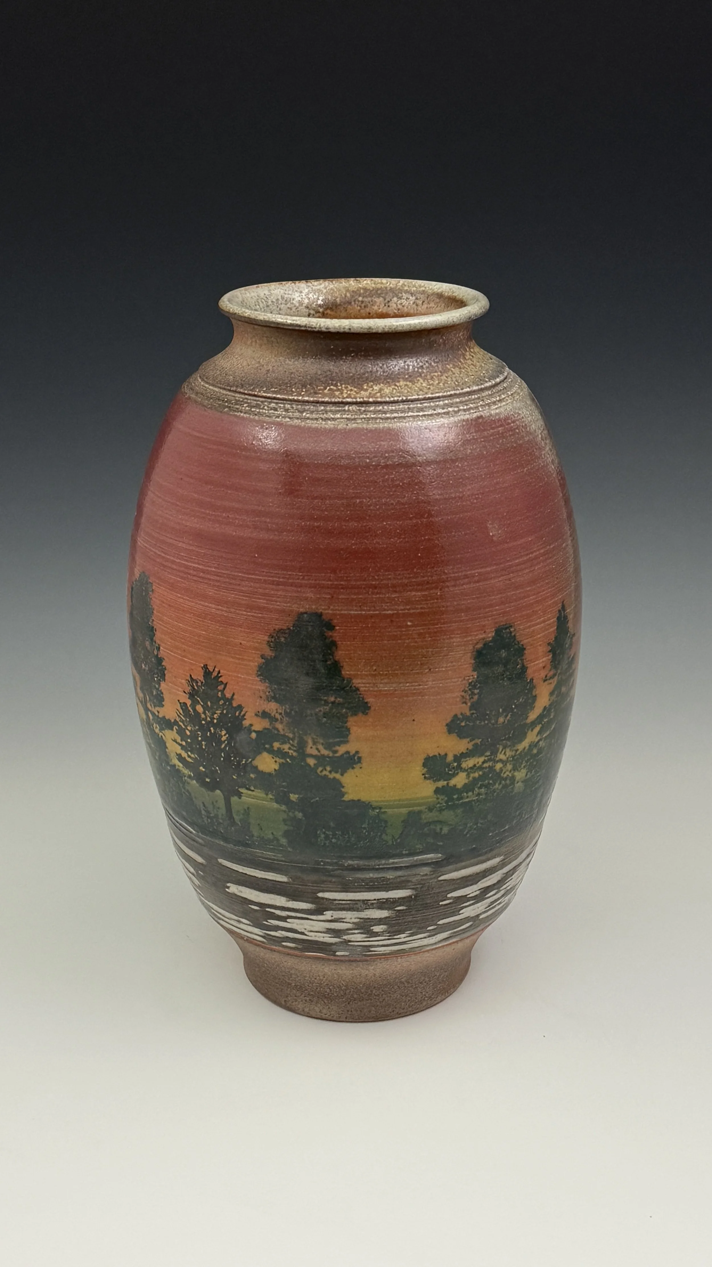 Fall Sunrise Treeline vase