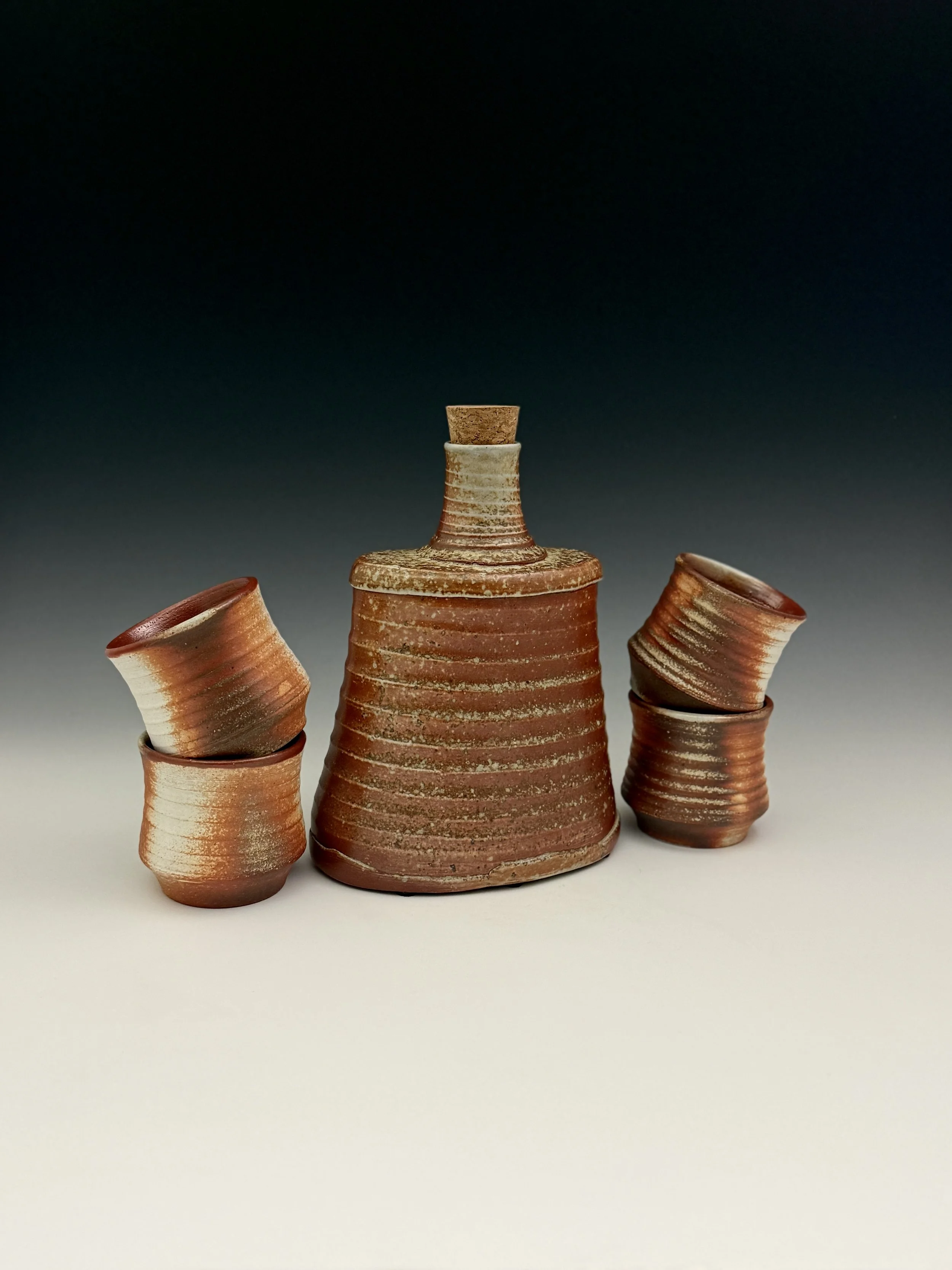 Wood‑fired whiskey set/four cups