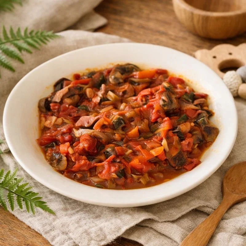 Ratatouille with Bacon Pieces