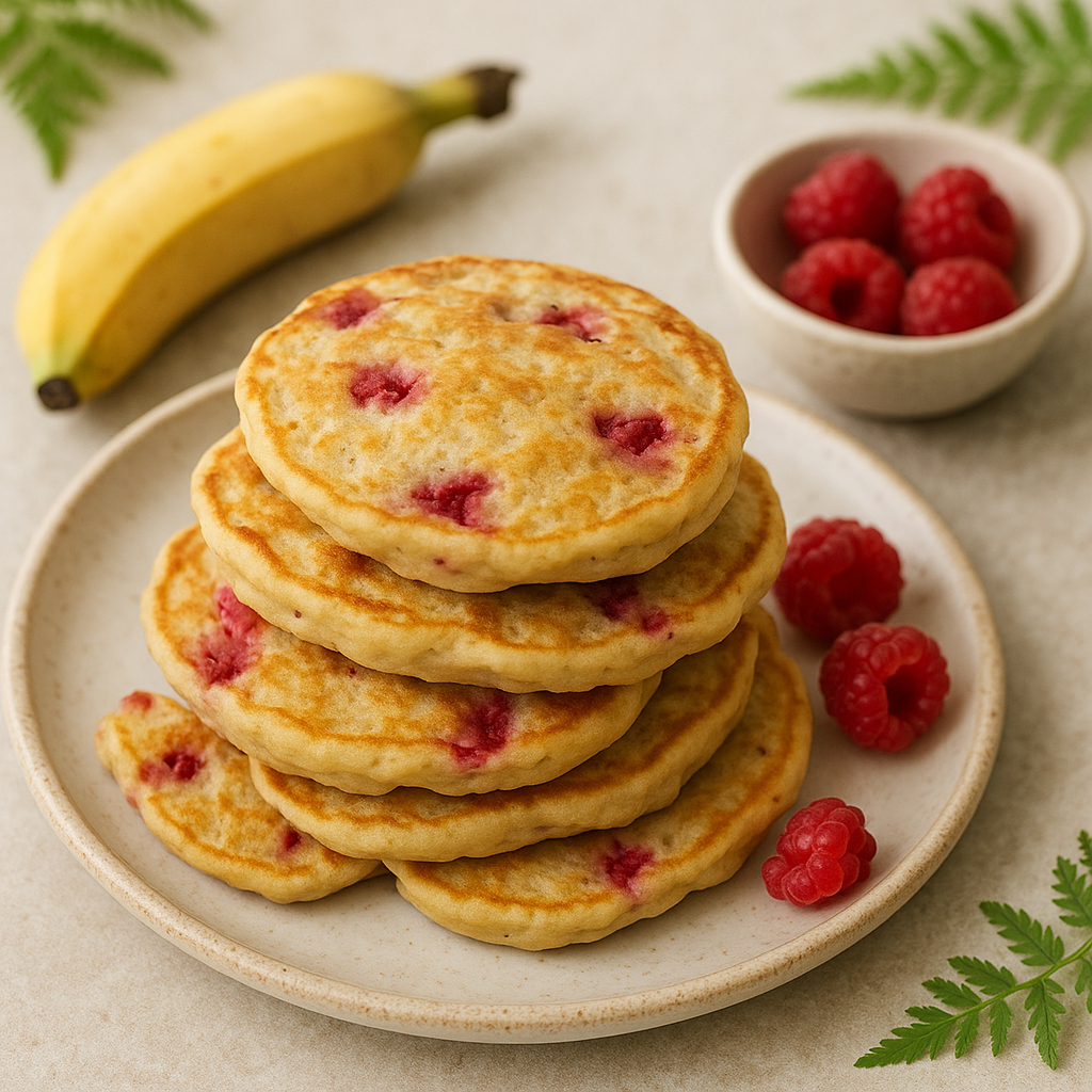 Banana & Raspberry Pancakes 
