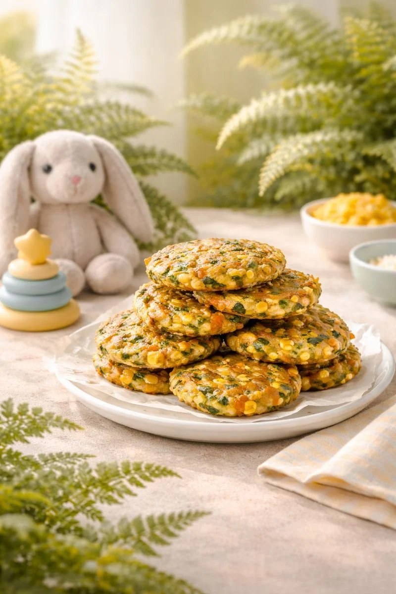 Spinach & Corn Breakfast Fritters