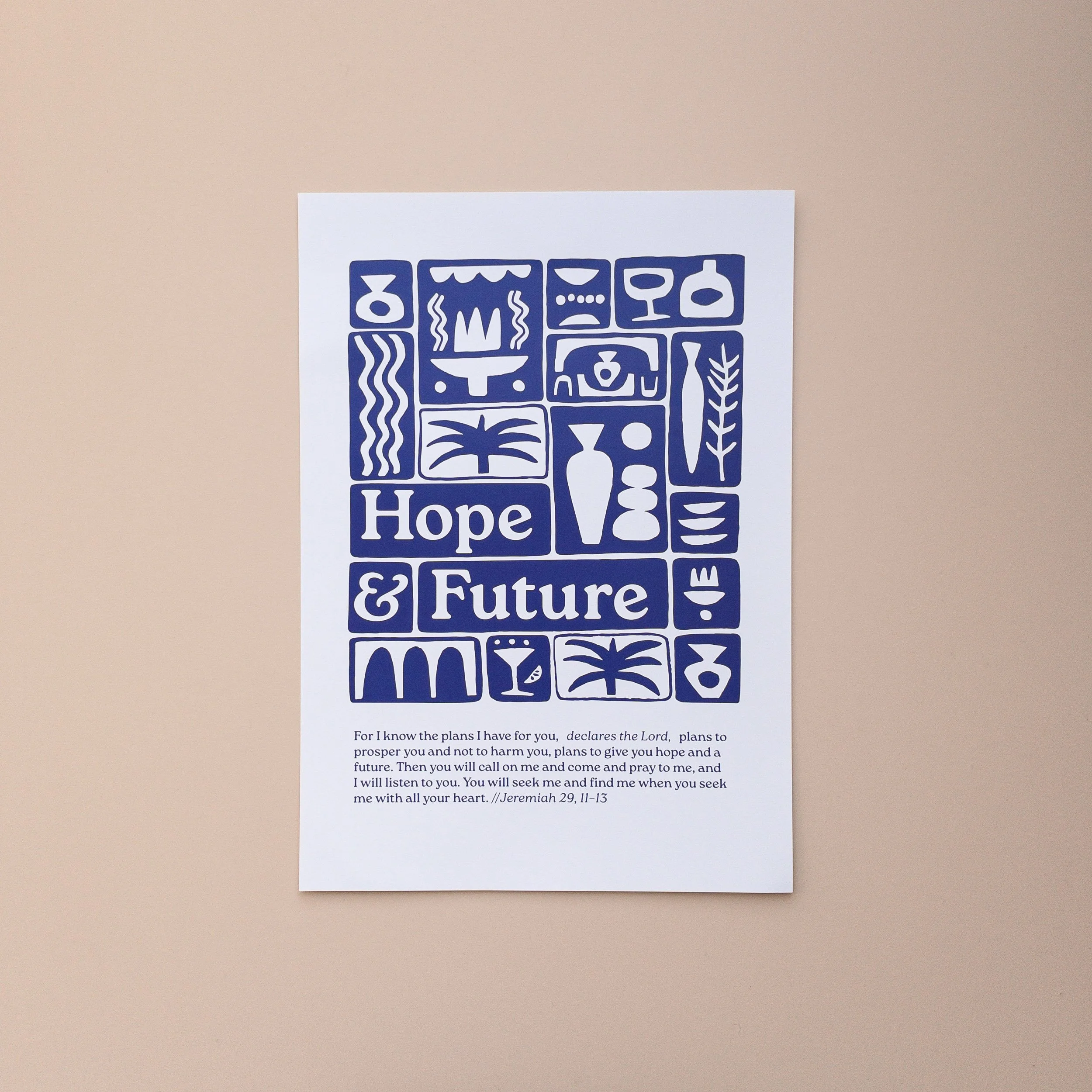 Print Hope & Future blau