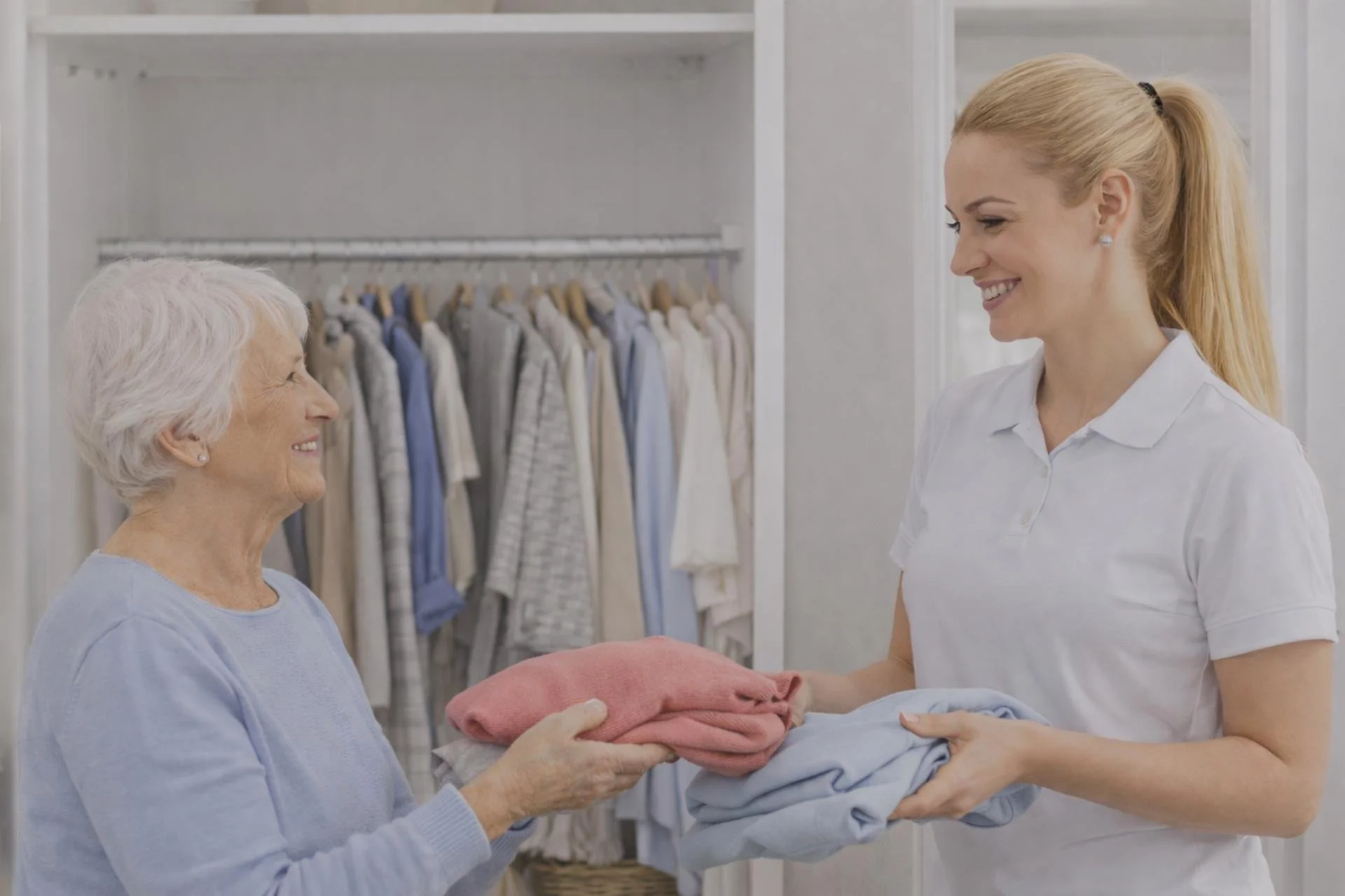 Hjelp med klær og enkel organisering som del av praktisk støtte i hverdagen