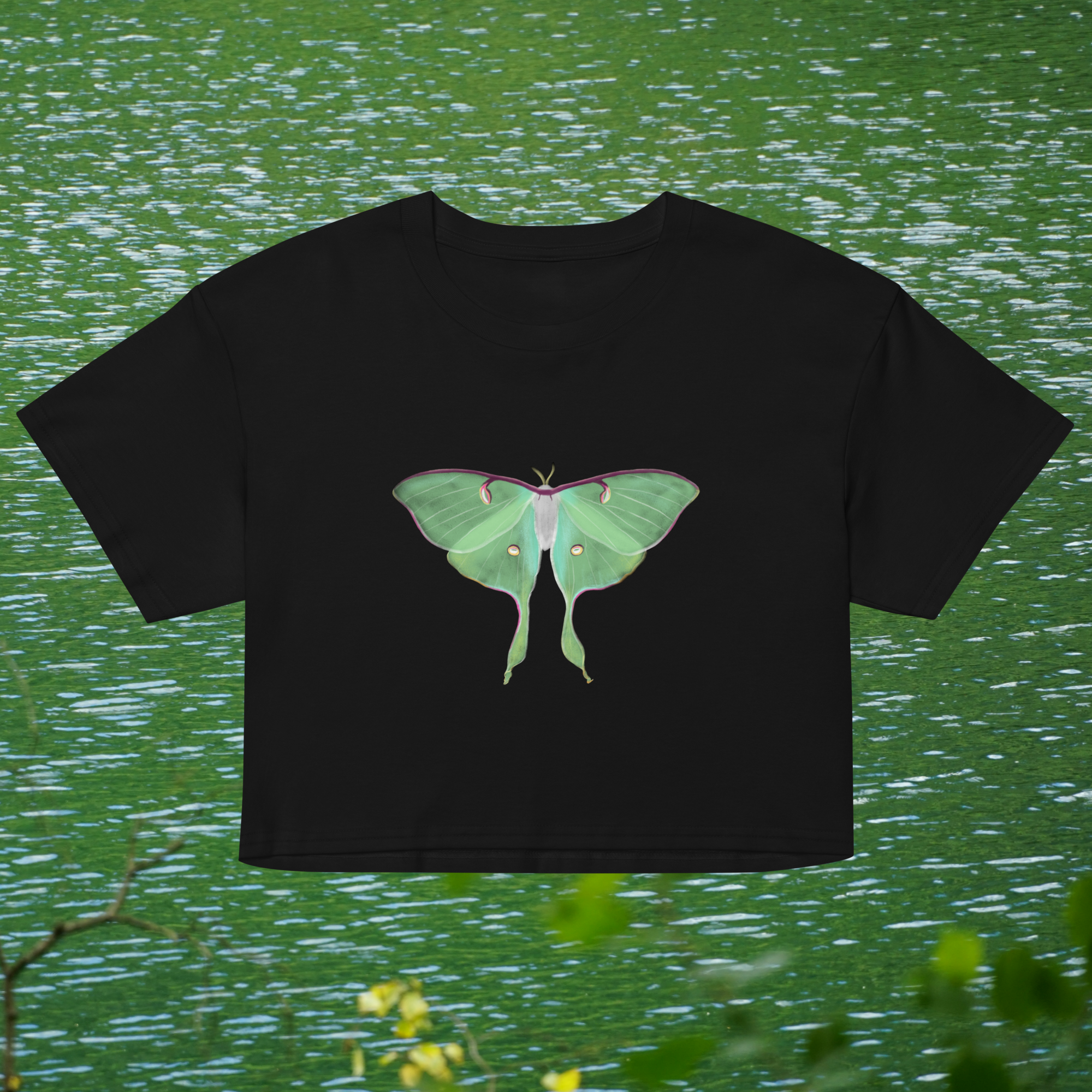 Luna Moth crop top