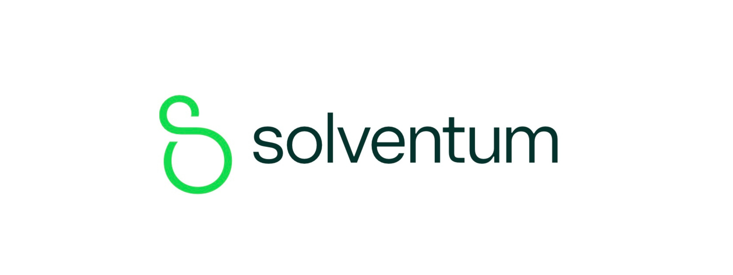 Green S graphic on the left with solventum in black writing to the right
