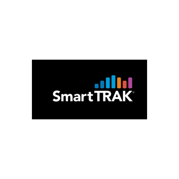 Logo for SmartTRAK with a colorful bar graph icon above the text.