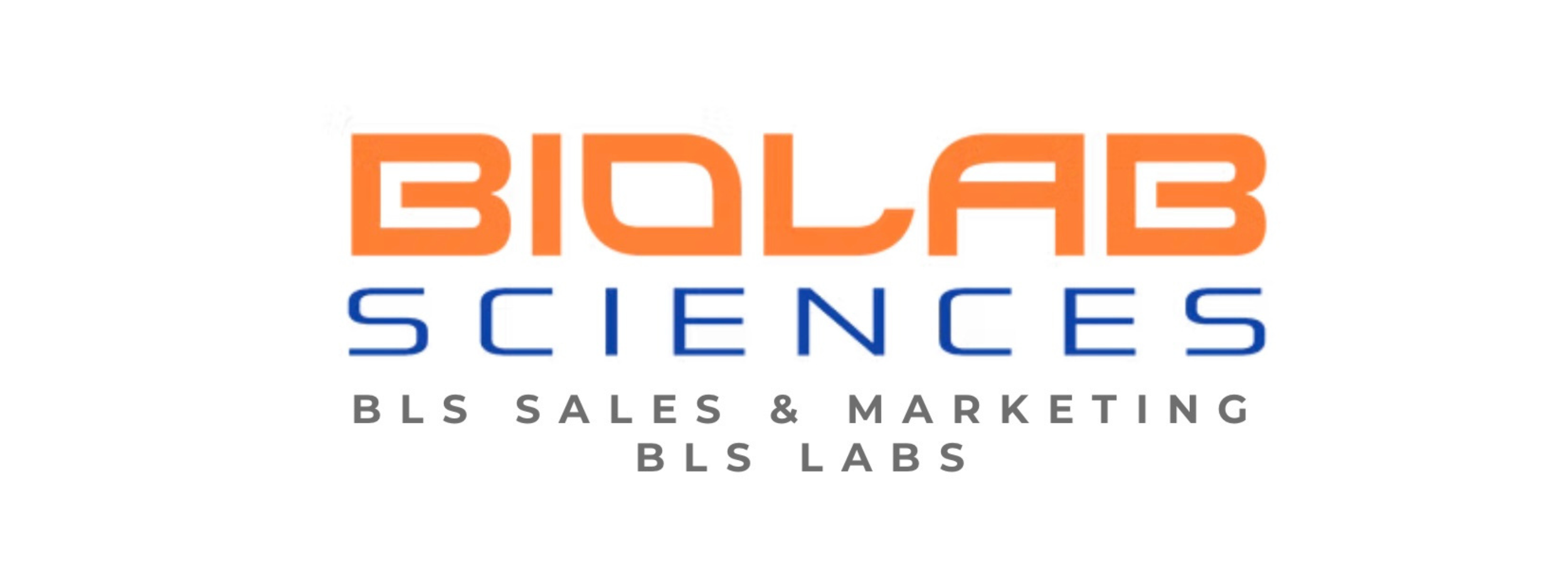 Logo for BioLab Sciences with orange and blue text and gray slogan.